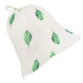 Healvian Russian Hats Hat Felt Sauna Hat Leaf Pattern Bathhouse Sauna Cap Spa Hat Reusable Thickened Russian Cap Absorbent Shower Hat Cap Women's Hats Men Russian Caps