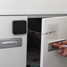 No-Drill Wire Door Closer Black 2ea