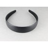 Black faux leather headband textured 1 inch wide hair band