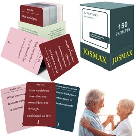 JOSMAX 150 Pcs Life Story Interview Kit Cards, Family Conversation Card, Life Story Interview Kit, Get to Know Parents and Grandparents for Family Pictionary Game Night with Curated Question Cards