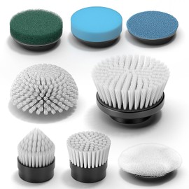 YKYI Spin Brush Heads Replacement 8PCs for ANS-8051A/8050 Cordless Shower Scrubber-Soft Spin Scrubber Heads with Crevice Brushes,Compatible Most Spin Mops & Scrubbers for Bathroom, Kitchen,Car