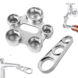 2 x Aerator Mounting Wrench, Universal Aerator Service Key in 6 Different Sizes, Replacement Aerator Tap Filter Aerator Wrench Tool (Silver)
