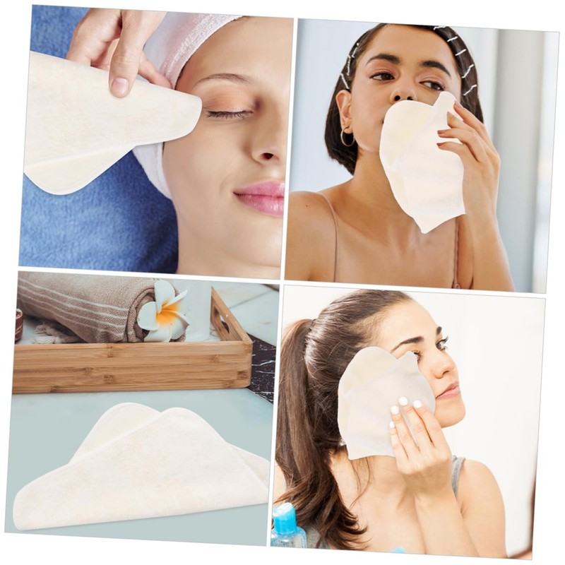 Baluue 6pcs Bamboo Fiber Face Washcloths Reusable Gentle Towels for