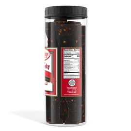 Enjoy Hot Beef Jerky 20 oz Jar (Pack of 1) | 32 Count | Traditional Style | High Protein | Low Fat | Zero Trans Fat | No Preservatives | No MSG | No Nitrites | USA Made | Resealable Jar