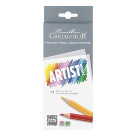 CRETACOLOR Artist Studio Colouring Pencils Permanent 12 Assorted Colours Bright Rich Colours Finest Quality Highly Pigmented Permanent Colouring Pencils