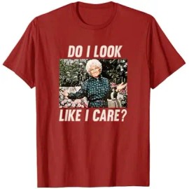 The Golden Girls-Sophia Do I Look Like I Care? Cute Sleeveless T-ShirtColor: Women-cranberry red, Size: 2 XL