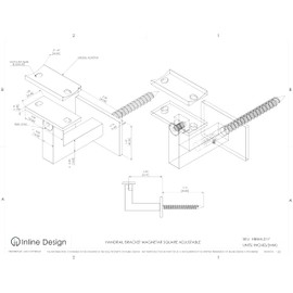Inline Design - Stainless Steel Handrail Bracket Square for Flat/Curved Bottom Tube Slim Adjustable (Satin Stainless Steel)
