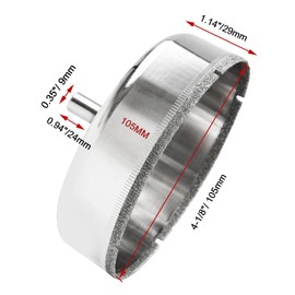 Luomorgo 105mm/4-1/8 Inch Diamond Hole Saw, 1.1 Inch Cutting Depth Diamond Drill Bits for Glass Ceramic Marble Porcelain Tile Granite Quartz Gemstone