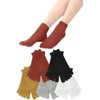 ApeStone Women's Five Finger Socks, 5 Color Set, Casual, Stylish,