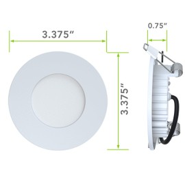 Leisure LED 5 Pack RV Boat Recessed Ceiling Light 240 Lumen Super Slim LED Panel Light DC 12V 3.375" 3W Full Aluminum Downlights, Natural/Neutral White (Natural White, 5 Pack)