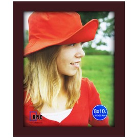 RPJC 8x10 inch Picture Frame Made of Solid Wood High Definition Glass for Table Top Display and Wall Mounting Photo Frame Dark Brown