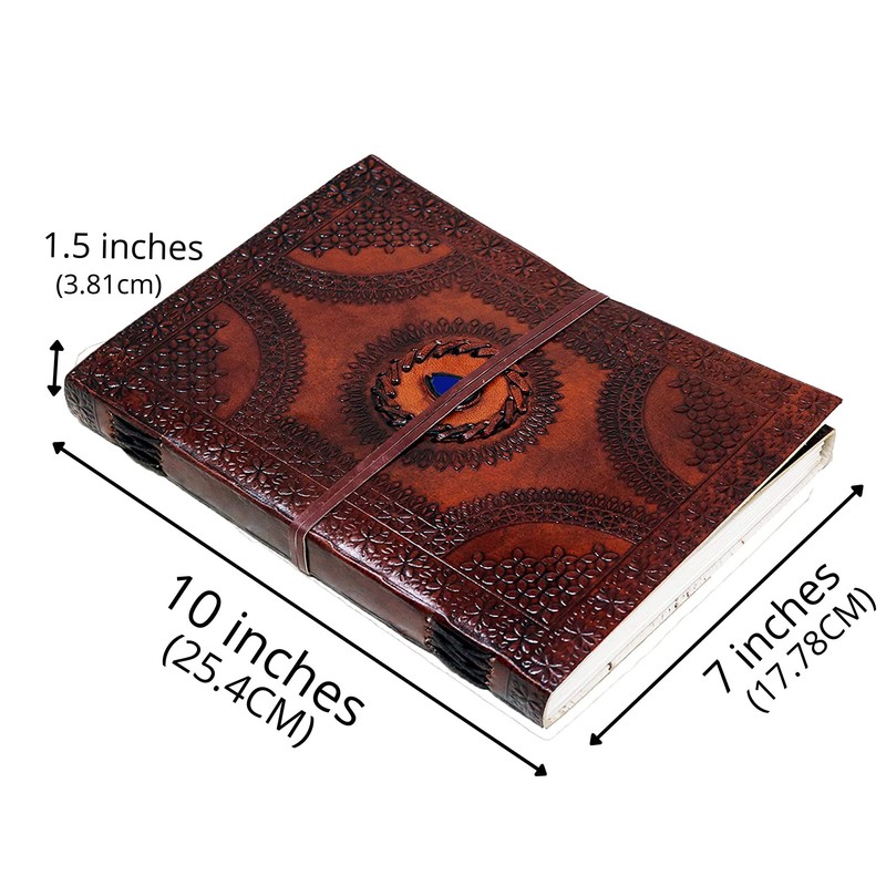 25 cm Blank Book Lapiz like blue stone grimoire leather