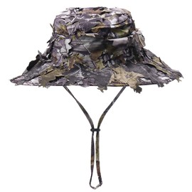 Huakunda Men's Boonie Hat Wide Brim Camouflage Rounded Hats Foldable Sun Hat for Camping Tactical Paintball Hunting, Grey camouflage