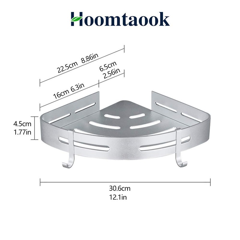 Hoomtaook Corner Caddy Bathroom Shower Shelf Wall Mounted No Drilling
