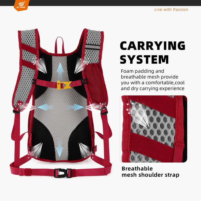 SKYSPER Small Hiking Backpack - 15L Travel Daypack Lightweight Bag