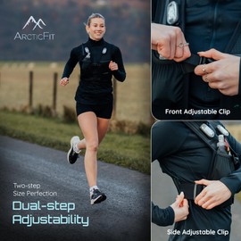 ArcticFit LED Running Vest - Adjustable Unisex Reflective Vest with Phone Holder and Storage - Lightweight and Durable Running Backpack Alternative - Hydration Vest