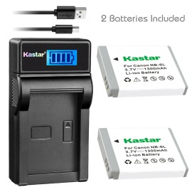 Canon Kastar 2 NB-6LH Battery + Charger for Canon SX700 SX710 SX520 SX530 SX170 S200HS