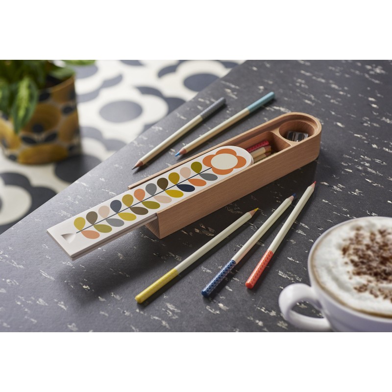 Orla Kiely | Wooden Pencil Box | Sliding Lid |