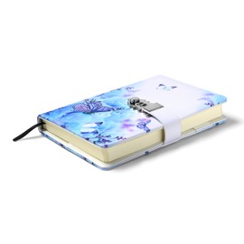 ZXHQ Diary with Lock for Girls and Women, Secret Lock Journal with Exquisite Pattern Design, Refillable Faux Leather Notebook, Size A5 (21 x 15 cm)