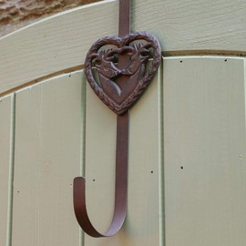 All Season Wreath Hanger Love Heart Winter Christmas Wreath Cast Iron Door Hook