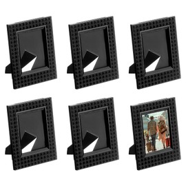 sourcing map 2 x 3 Picture Frame, 6 Pcs Mini Plastic Photo Frame Rustic Retro Photo Frame for Desktop Display Photos Paintings Landscape Posters Artwork, Black