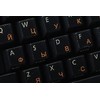 Russian Cyrillic New Keyboard Sticker with Orange Lettering ON Transparent