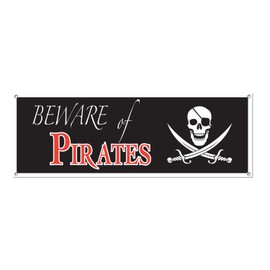 Beware Of Pirates Sign Banner Party Accessory (1 count) (1/Pkg)