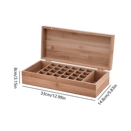 Better Quality Than Pine - 26 Slots Bamboo Essential Oil Organizer - Holds 5 10 15 ml Aromatherapy Bottles - Ideal Travel Storage Case Display Presentations Containers Box #3