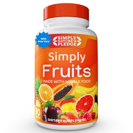 Simply Nature's Pledge - 90 Fruit Capsules - Made with Whole Food Superfoods, Packed with 25 Different Fruits - 100% Soy Free