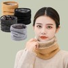 1+1 Mild Knit Fleece-Lined Winter Thermal Neck Warmer Dark Gray / Yellow Beige