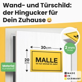 DankeDir! Malle ist nur einmal im Jahr Sign with Saying Gift Idea Funny Birthday Gift Best Friend Hen Party Gift Buddy Decorative Joke Item Mallorca Party