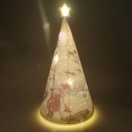 Divas World Christmas LED Light Up Cone Xmas Snowman Decoration Tree Party Décor Table Lamp Holiday Star Tabletop Novelty Ornaments Warm Winter Glow (Santa Claus)