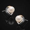 Jewlldeen Pearl Earrings Studs, Heart Earrings for Women, 925 Sterling