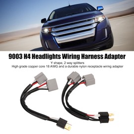 9003 H4 Headlights Wiring Harness Socket, Male to Female Headlamp Splitter Wire 2Pcs Highly Efficient PVC Nylon Heavy Duty Heat Resistance for Pickup