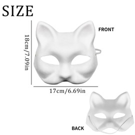 Pack of 20 Therian Masks, Therian Stuff, Cat Mask, Animal Masks for Painting, Mask for Cats, DIY Unpainted Masks, Can Be Used for DIY Creativity, Parties and Role Play