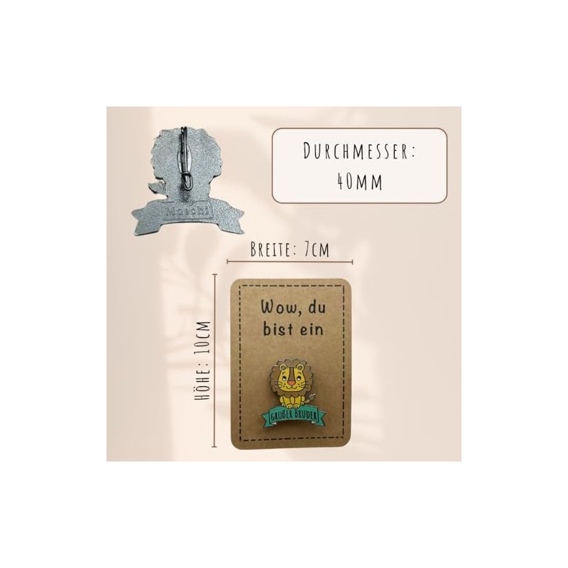 Big Brother Lion Badge | Enamel Pin | with Safety
