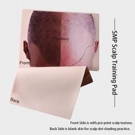 1pc Male Scalp Micropigmentation Practice Skin Man Bald SMP Training Pad with Hairline Design for Hair Tattoo Practice (1pc)