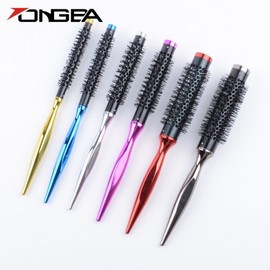 New Electroplated Mini Round Brush for Volumizing Bangs - Salon & Home Use Silver + 25 4ea