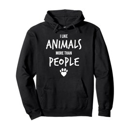 I Like Animals More Than People Best Cute Pet Puppy Dog Day Pullover Hoodie