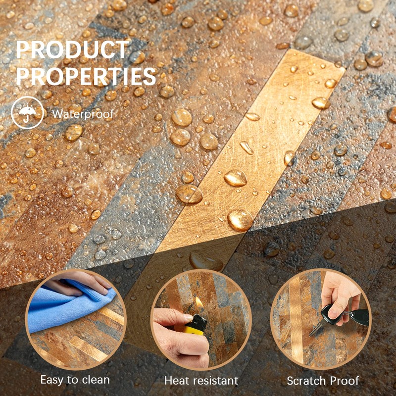 Midcard 10 Sheet Peel and Stick Backsplash PVC Wall Tile,for