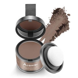 Acomler Instantly Root Cover Up Hairline Shadow Powder,Root Touch Up Hair Color,Dark Brown for Thinning Hair, Grey Hair Coverage Hair Powder for Women Men with Eyebrows, Beard Line, Bald Spots (Brown)