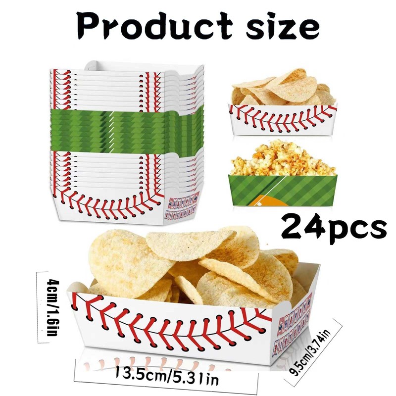 Zliisang Baseball Food Trays for Party