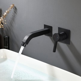 Dalang Bathroom Faucets Matte Black Wall Mount Bathroom Sink Faucet with Single Handle
