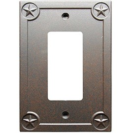 allen + roth Texas Star Wall Light Switch Plate Single Rocker Toggle GFCI Cover Dark Oil-Rubbed Bronze 1 Gang