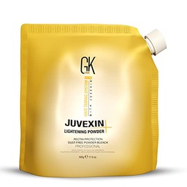 GK HAIR Global Keratin Juvexin Lightening Powder (17.6 Fl Oz/500g) Pectin Protection Dust Free Powder Bleach Fast Acting Blue Base Prevents Loss of Moisture Provide Ideal Viscosity