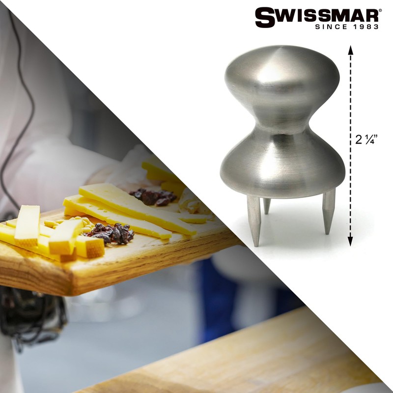 Swissmar Stainless Steel Cheese Holder - 3-Prongs Hold Cheese in