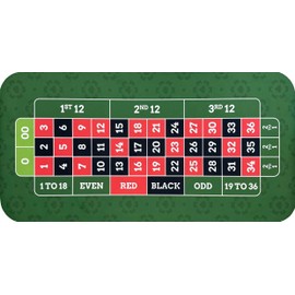 MATSMITHS Roulette Pro 24” x 47” Table Topper Mat, Washable Casino-Style Gaming Mat with Smooth Felt Surface and Rubber Backing, Non-Slip Roulette Table Cover, Stain-Resistant, Green