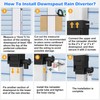 WADEO Rainwater Collection System, Downspout Diverter Fits for 2"x 3"