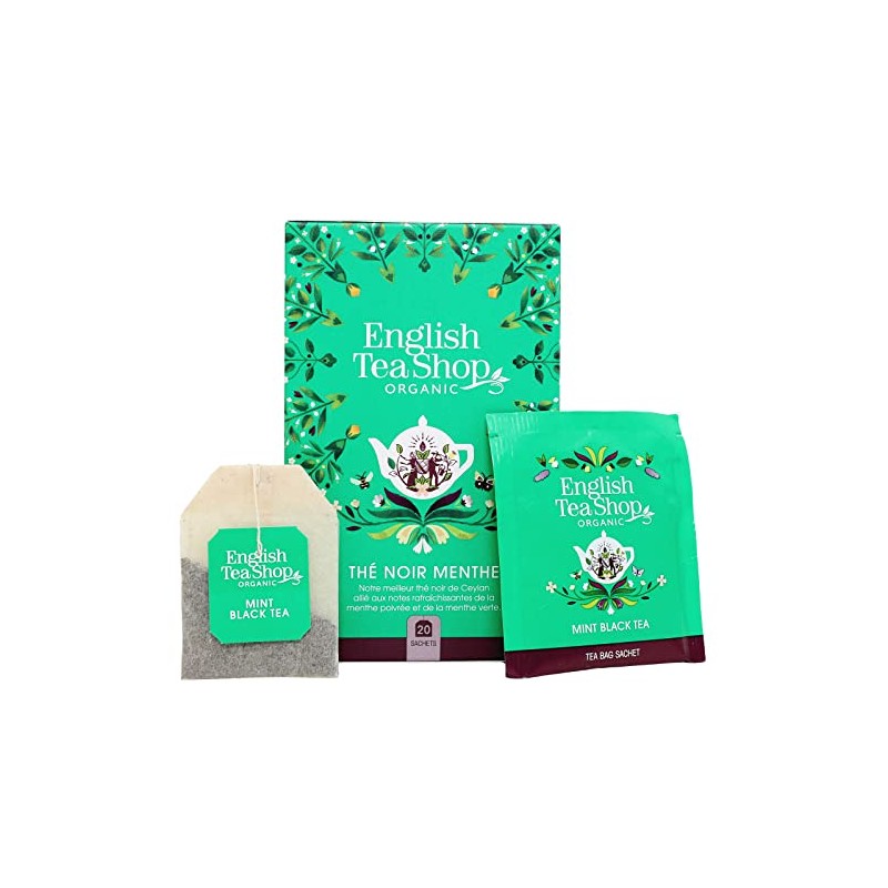 ETS - Schwarzer Tee Minze, BIO, 20 Teebeutel -(DE-Version)