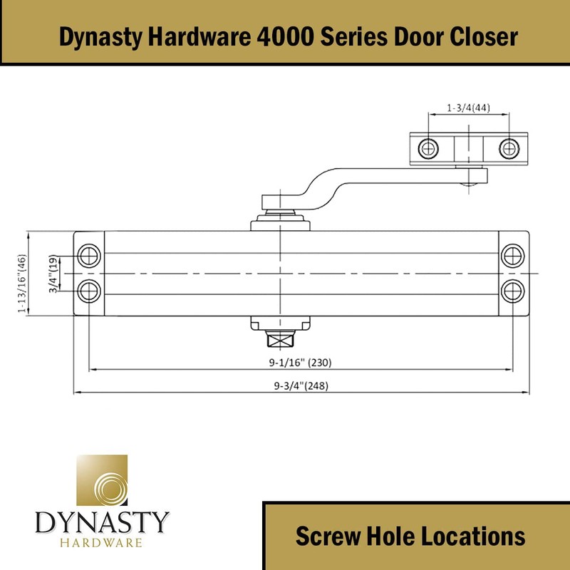 Dynasty Hardware Door Closer, Commercial Hydraulic Closer, Self-Closing, Spring Size